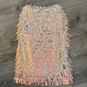 Endless Rose Multicolor Fringe Mini Skirt
